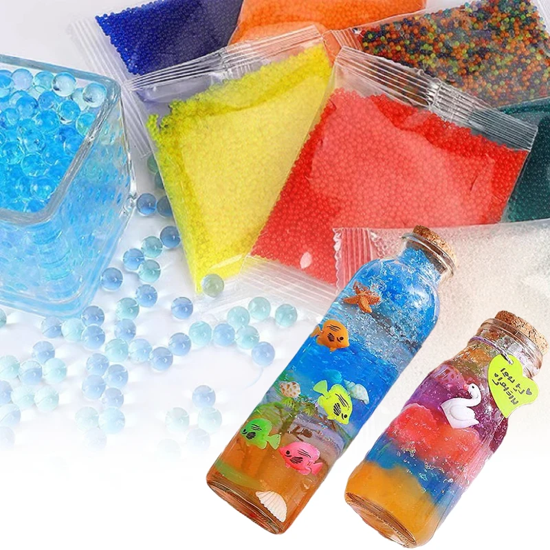 

50pcs Water Beads Magic Crystal Soil Mud Children Toy For Kids Flowers Growing Up Water Hydrogel Balls Home Decor Potted