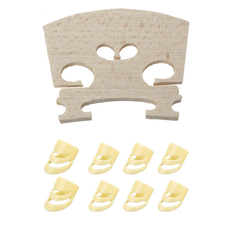 

Quality 3/4 Size Acoustic Violin Fiddle Replacement Wooden Bridge With 8Pcs Guitar Picks Adjustable Finger Picks
