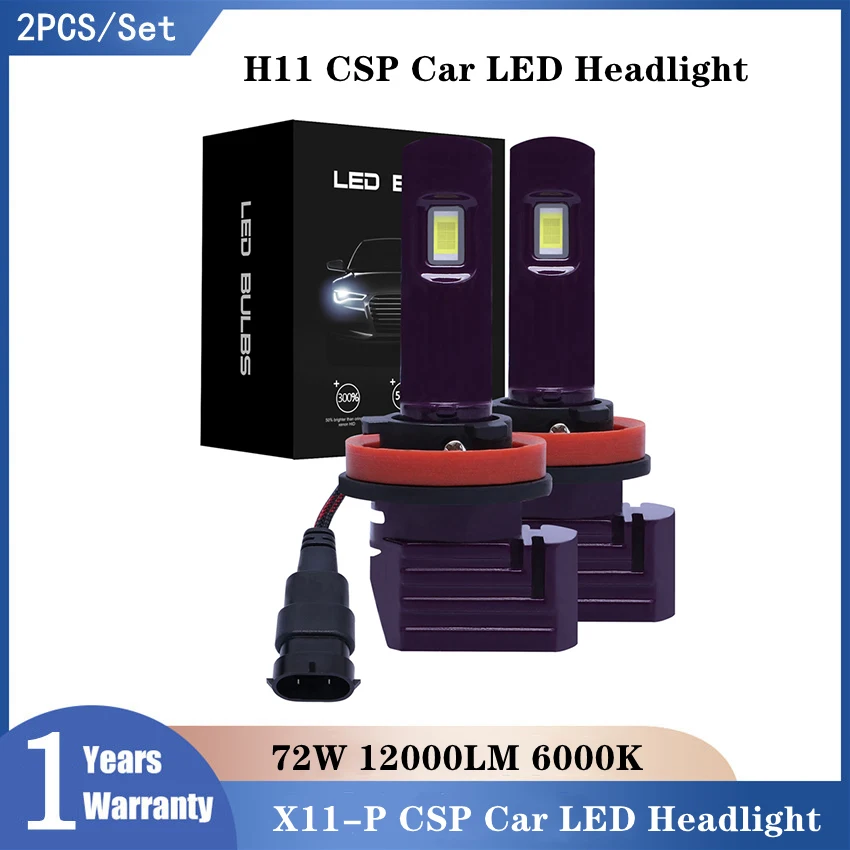 

Фонари головного света для автомобиля H11 H7 9005 9006 CSP, автомобисветодиодный фары 72 Вт 6000 лм K HB3 HB4, Сверхъяркие Автомобильные фары