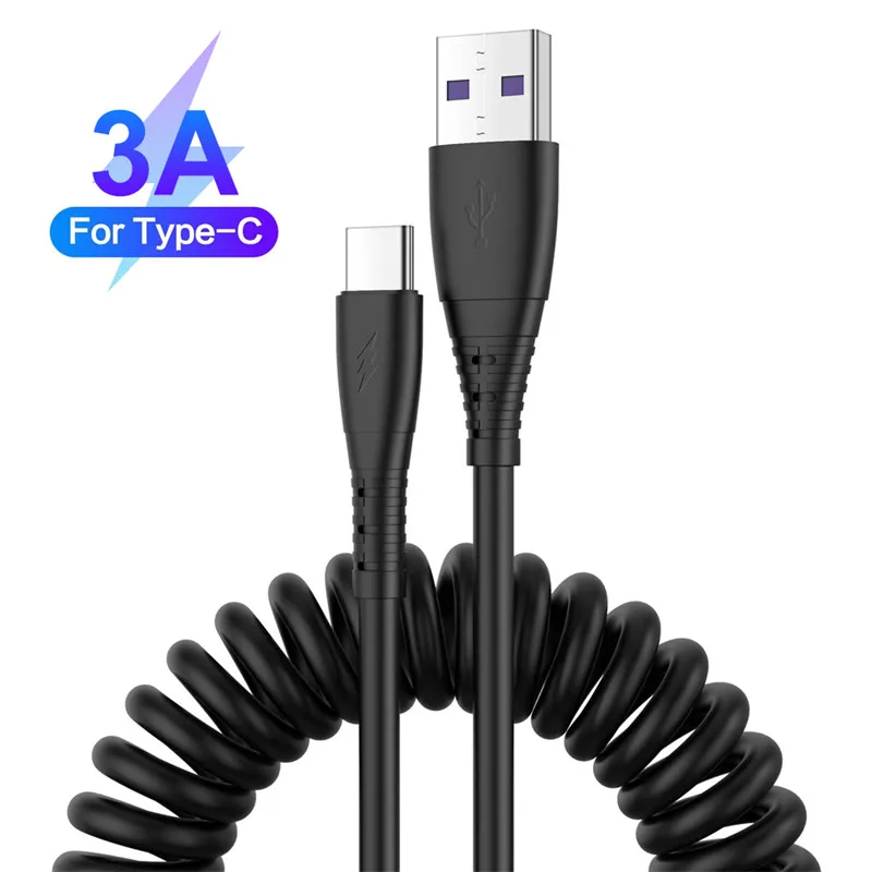 

3A USB Type C пружинный кабель для Samsung Galaxy S20 Plus Xiaomi Быстрая зарядка