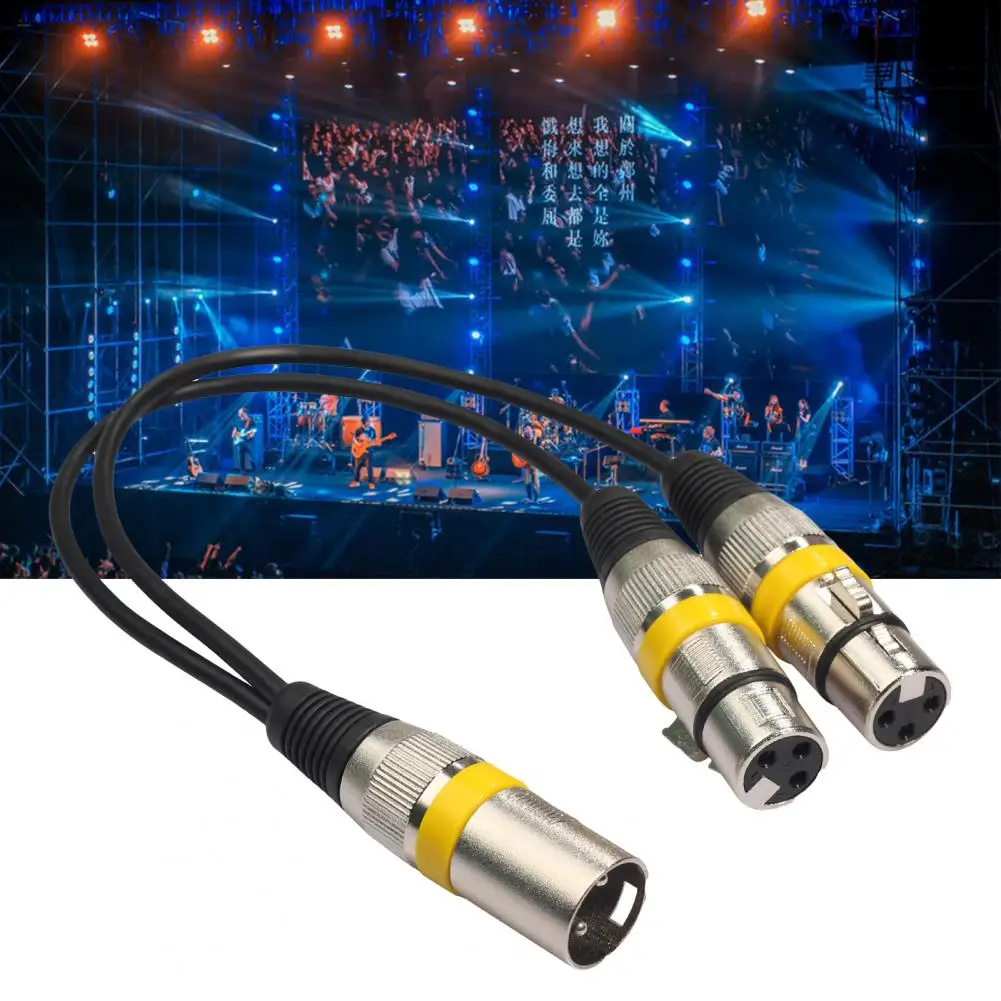 

30 см аудиоудлинитель из цинкового сплава, профессиональный аудиокабель 2 в 1 XLR, штекер XLR, гнездовой аудиошнур с защитой от помех