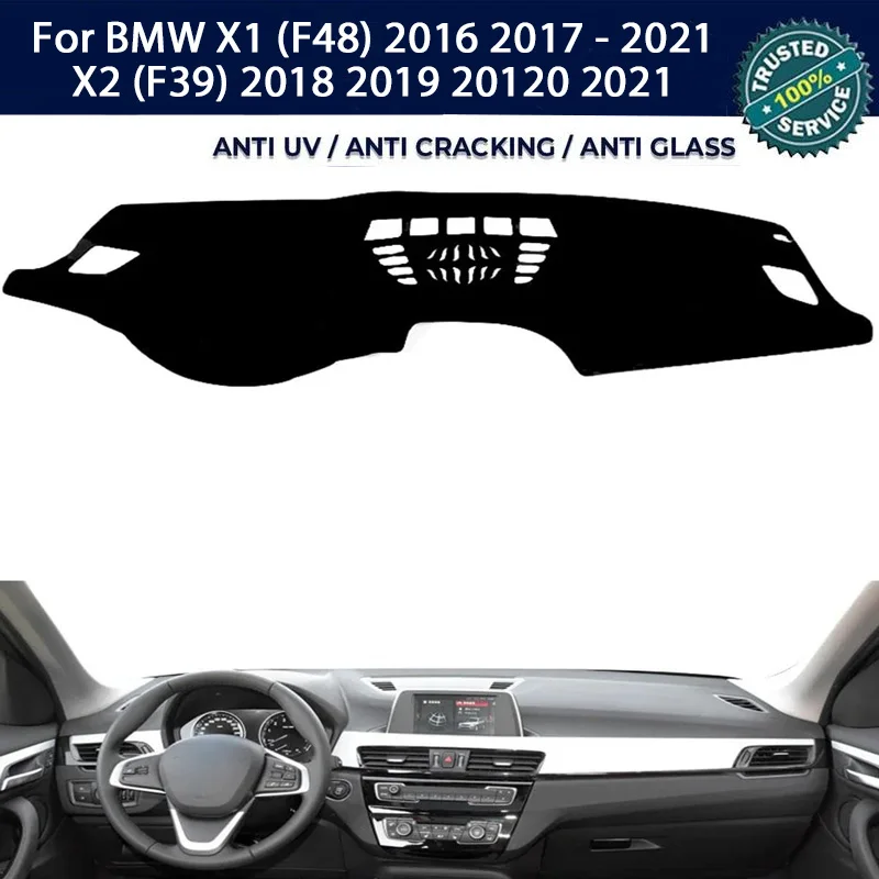 Фото Защитный коврик на приборную панель с защитой от УФ-излучения для BMW X1 (F48) 2016-2021, X2 (F39) 2018-2021, солнцезащитный козырек для центральной консоли №1