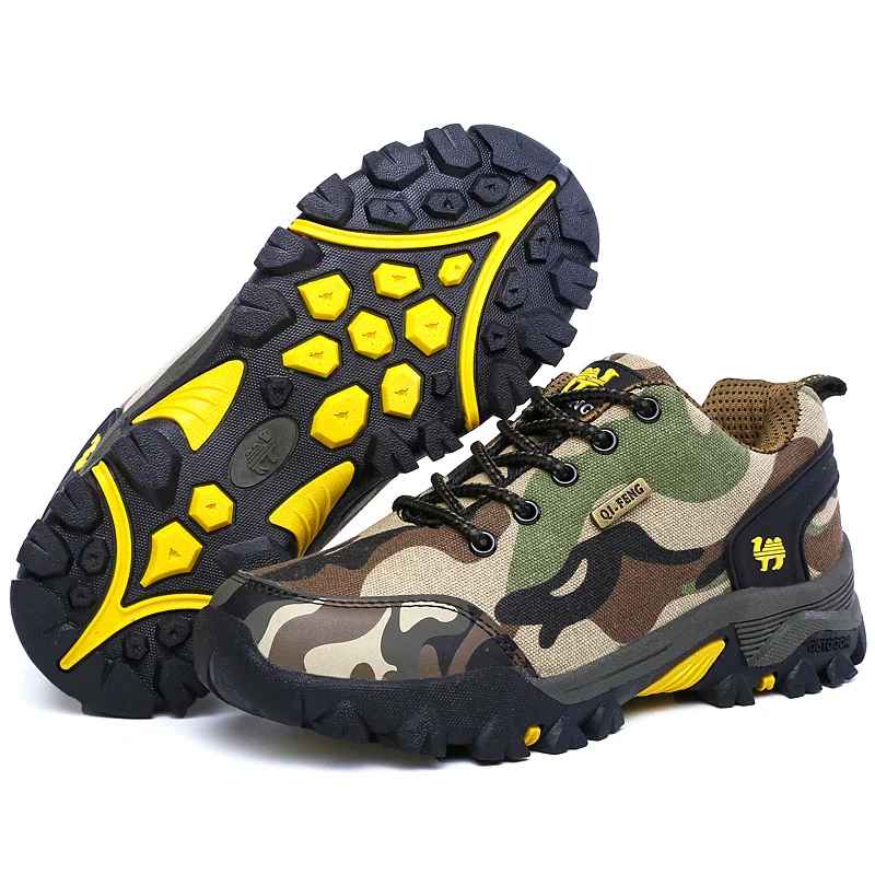 CAMEL JINGE Fashion Camouflage Trekking Hiking Shoes Men Waterproof Sneakers Men Couple Outdoor Breathable Climbing Tourism Shoe