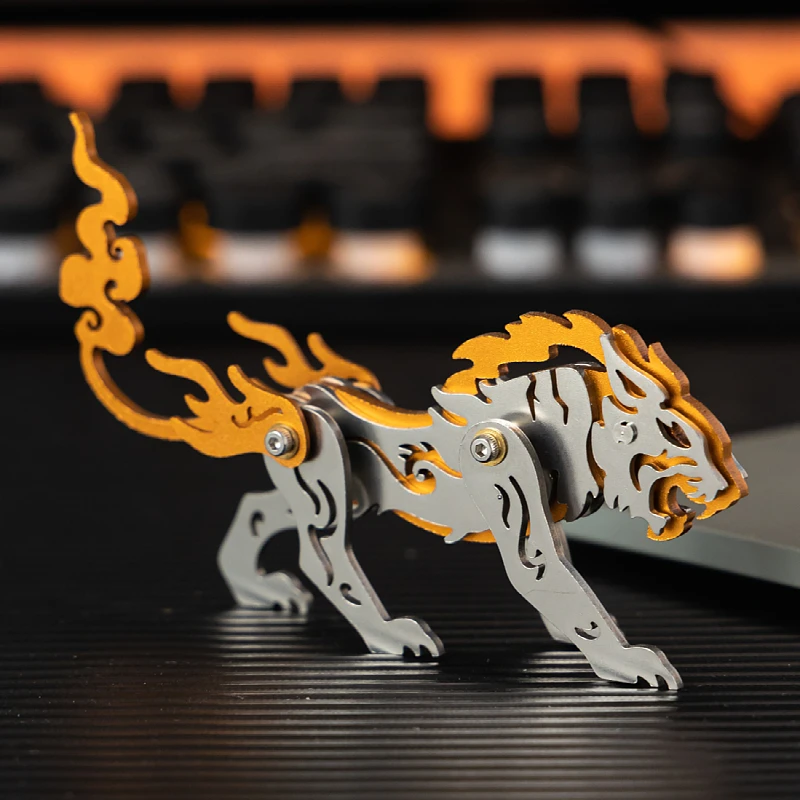 MOKR Зодиак Тигр Цвет Животное 3D Металлический Пазл Подарок Игрушки Для Детей