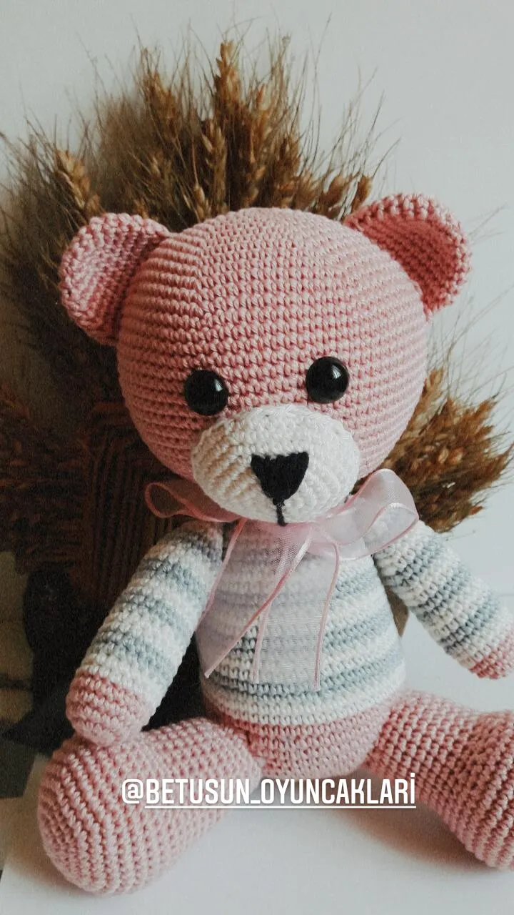 Милая плюшевая Мишка Bobo Amigurumi ручной работы 25 см | Игрушки и хобби