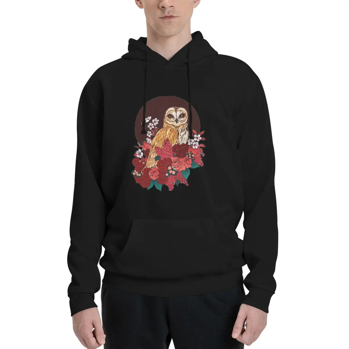 

Owl Floral Eclipse Polyester Hoodie Men's Women's Sweater Size XXS-3XL