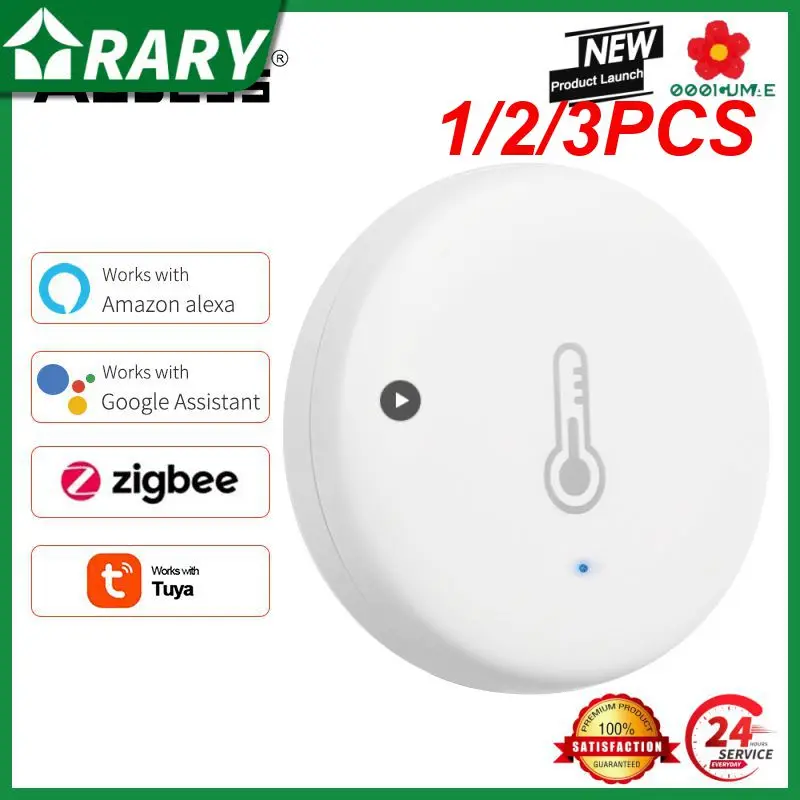

1/2/3PCS Tuya Smart Zigbee Temperature And Humidity Sensor Indoor Thermometer Monitor For Home Work With Alexa Home
