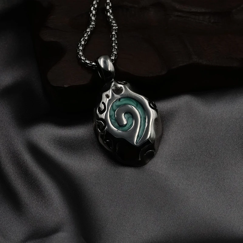 

Hearthstone Glass Round Pendant Charm Necklace Fine Jewellery Men and Women Couple Necklace Personality Wild Jewelry for Lovers