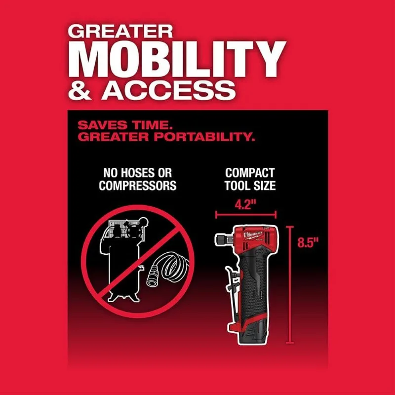 Milwaukee M12 FDGA/2485 топливо™Прямоугольный бесщеточный шлифовальный станок 1/4 дюйма 12 В