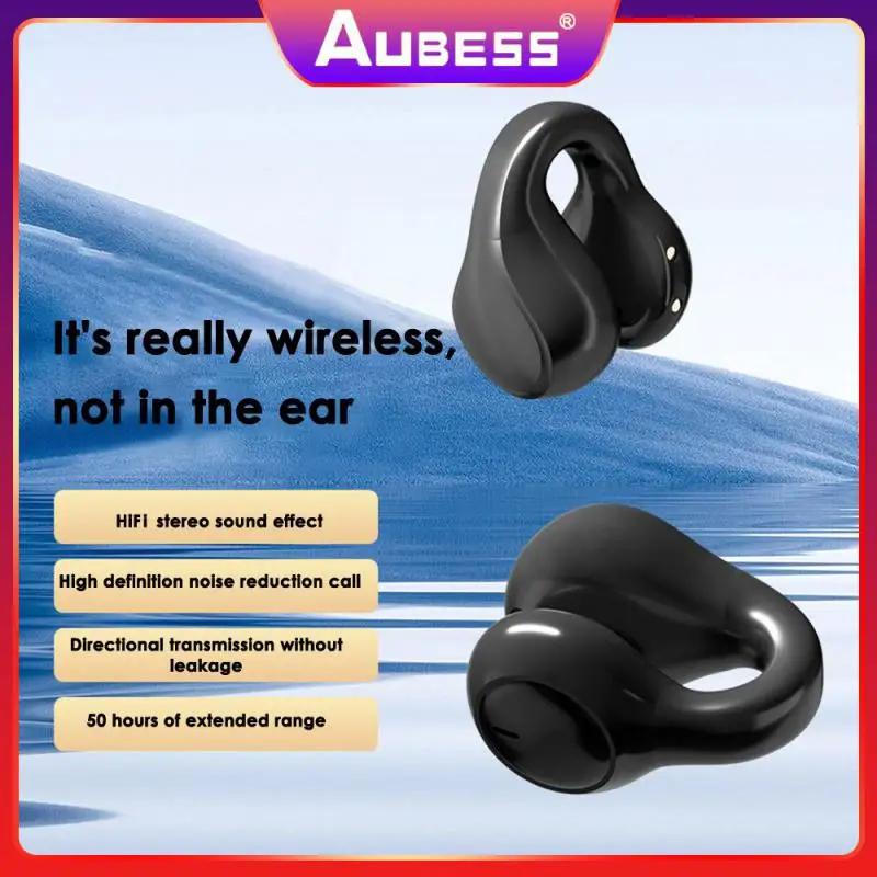 

Earphones Ear Clip Hd Earring Wireless Bone Conduction Earbuds For Polvcdg Sound Earcuffs Mini Sport Headset Deep Bass