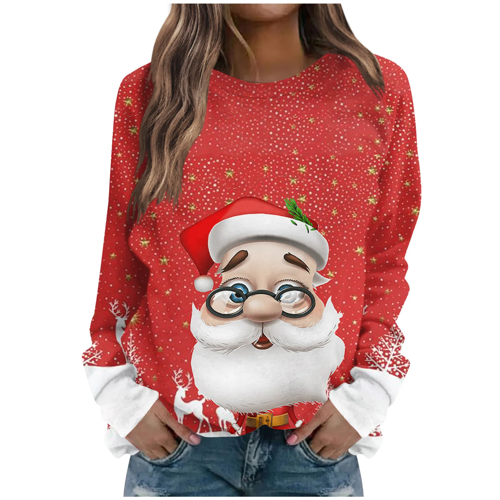 

Женская Повседневная Свободная блузка с длинным рукавом и круглым вырезом, Осень-зима 2023