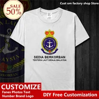 malaysia navy army cotton t shirt custom jersey fans diy name number logo tee high street fashion hip hop loose casual t shirt