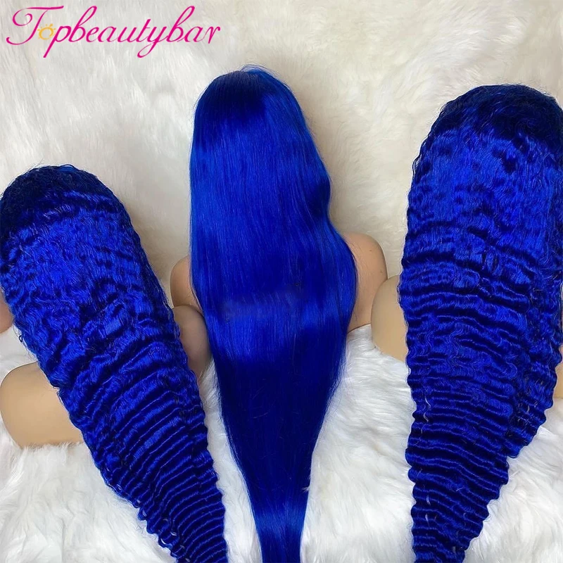 Body Wave 13x4 Lace Front Wig Brazilian Colored Blue Human H