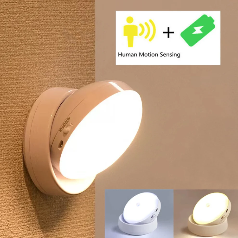 

LDHLM Motion Sensor Night Light Wireless LED Wall Lamp Bedroom Decor For Kitchen Stairs Hallway Cabinet Closet Wardrobe Light
