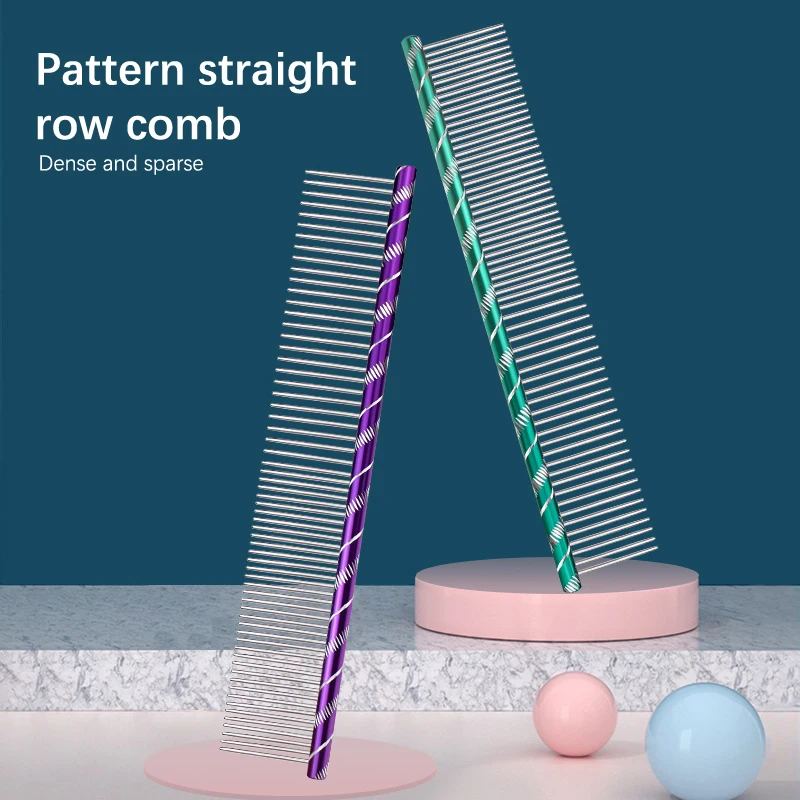 

Расческа для домашних питомцев, инструмент для груминга собак и кошек, из нержавеющей стали, с яркими полосками, множество цветов