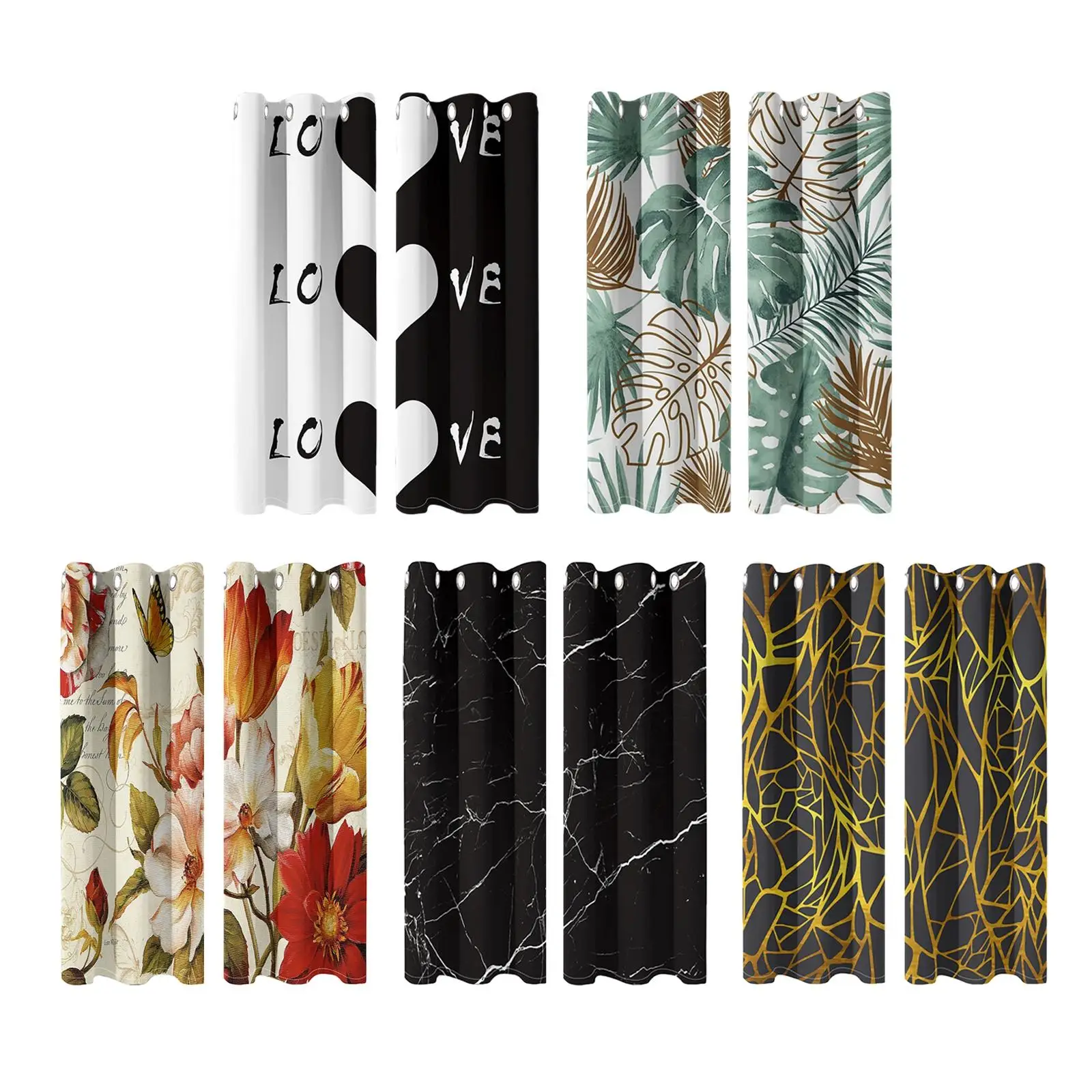 

Polyester Fiber Shower Curtains Window Curtains for Bathroom Dorms Kitchen
