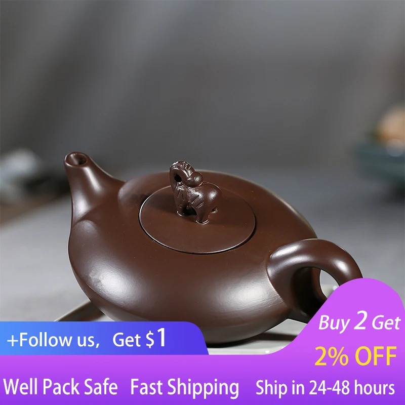 

Purple Sand Elephant Pot Gift Yixing Purple Sand Pot Auspicious Ruyi Teapot Tea Set Men's Gift