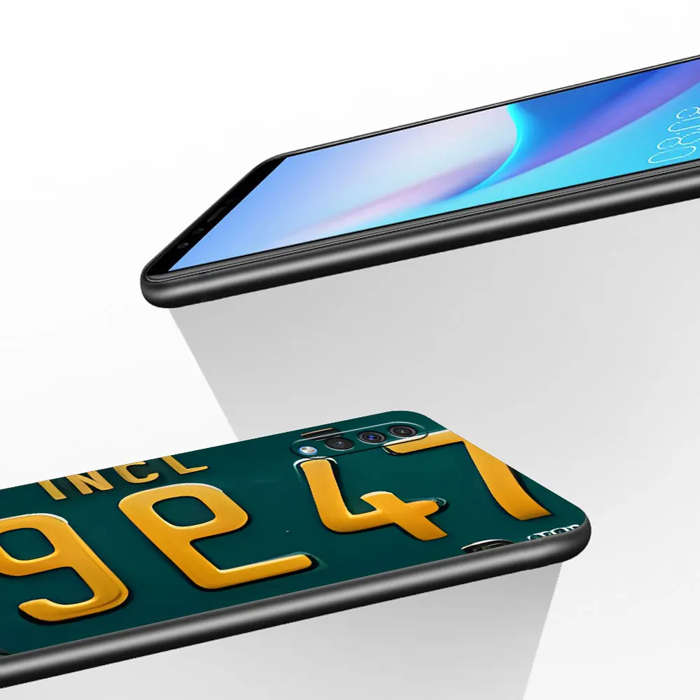 Фото Чехол для телефона в стиле ретро с номерным знаком для Samsung Galaxy A30s A10 A10s A20 A20s A70s A06 A9 A40 A7 A8 A04s A50s, черный, из матового ТПУ №2