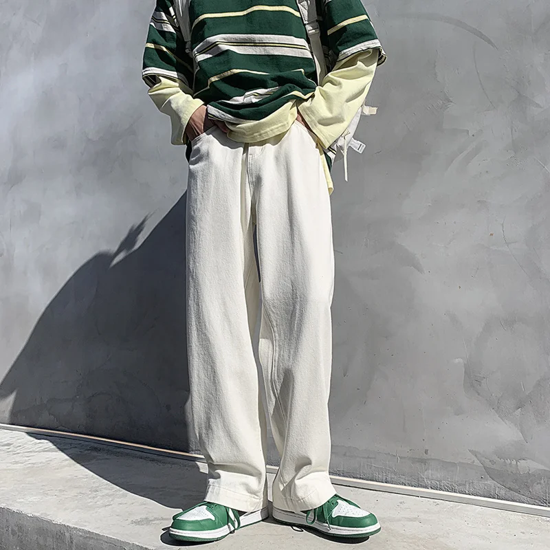 5 Colors Baggy Jeans Men Fashion Casual Wide Leg Jeans Men Streetwear Hip Hop Loose Straight Denim Pants Mens Trousers M-3XL