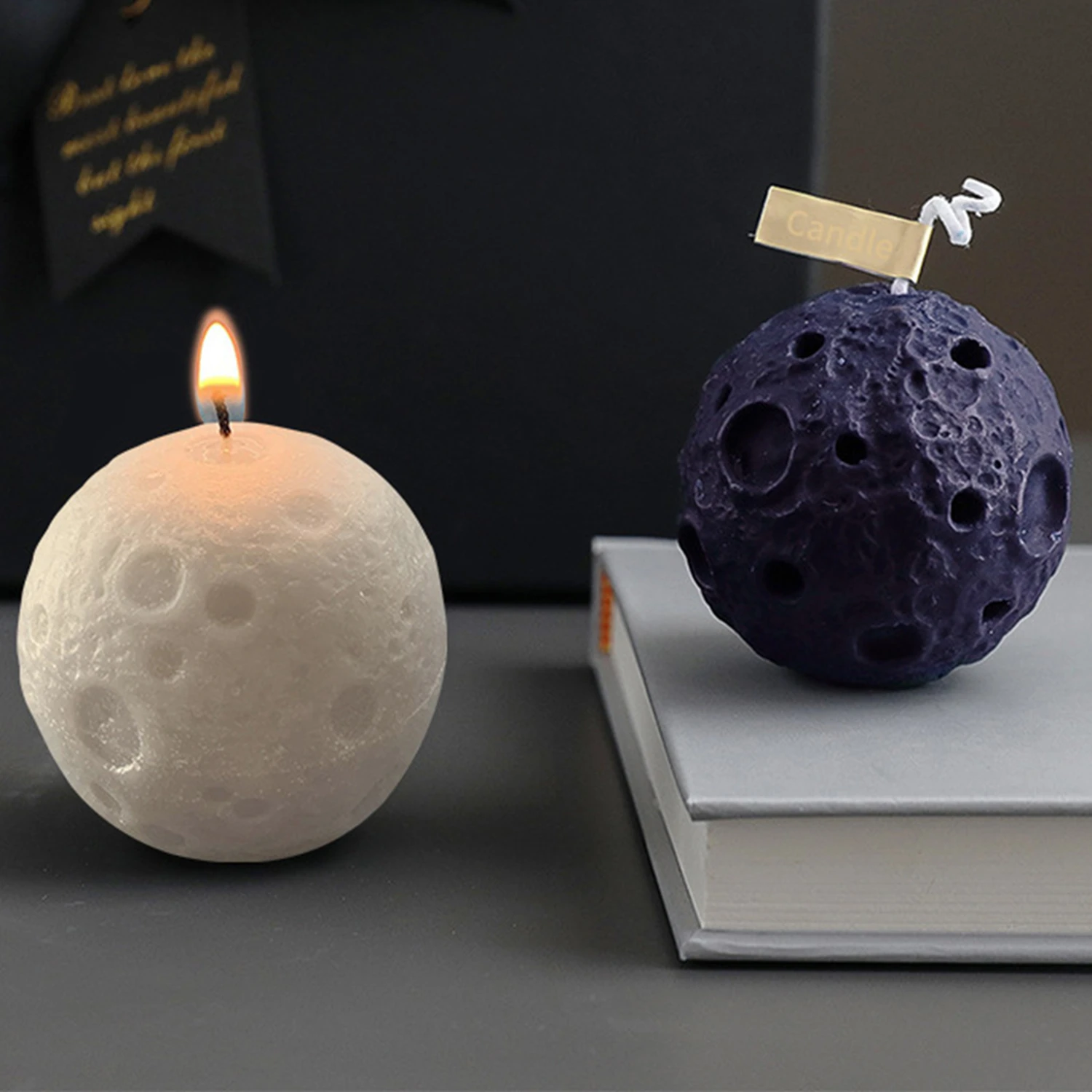 

3D Moon Shape Silicone Candle Mold Epoxy Gypsum Fondant Chocolate Mold Home Decoration Scented Homemade Candle Mould XK063