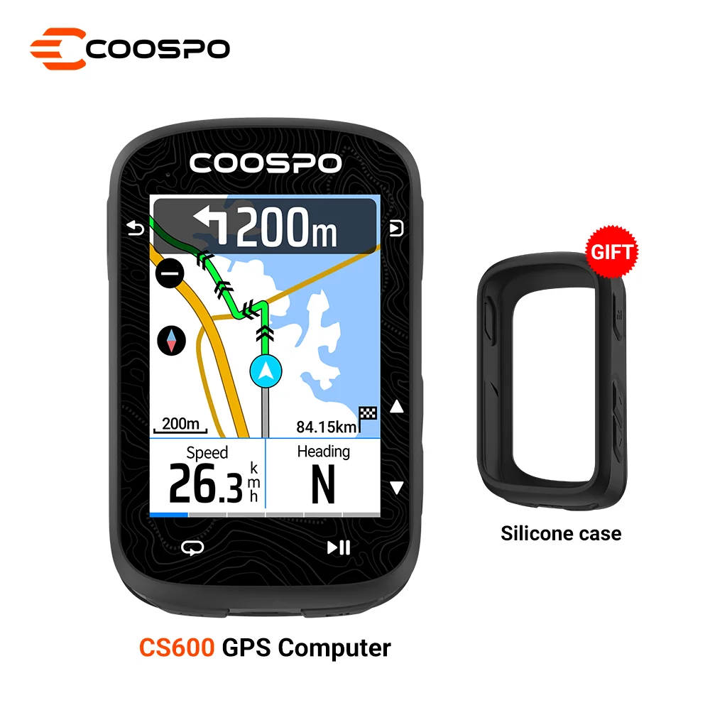 Фото COOSPO CS600 Красочная карта Сенсорный экран Велосипедный компьютер GPS-навигация Беспроводной велосипедный компьютер Одометр для тренировок в помещении №1