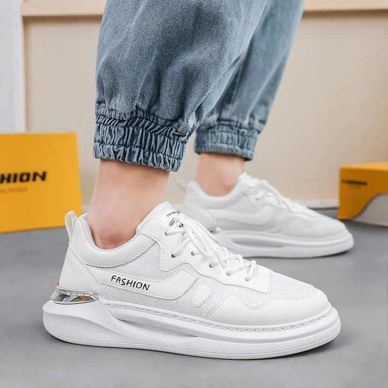 

Casual Shoes Men Fashion Skateboarding Sneakers Height Increasing Comfortable Walking Shoes All-match Casual White Shoes