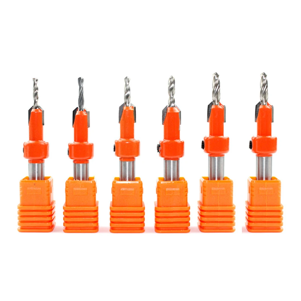 

6Pcs Countersink Drill Woodworking Bit Set Drilling Pilot Holes for Screw 8/10mm Woodworking Accessories Supplies