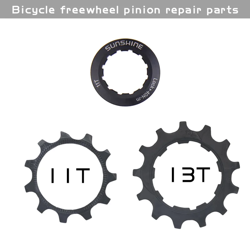 SUNSHINE-SZ Black Bicycle Flywheel Pinion Repair Parts 11 Speed Bike Cassette 11T 12T 13T Bicycle Flywheel Locking Cover