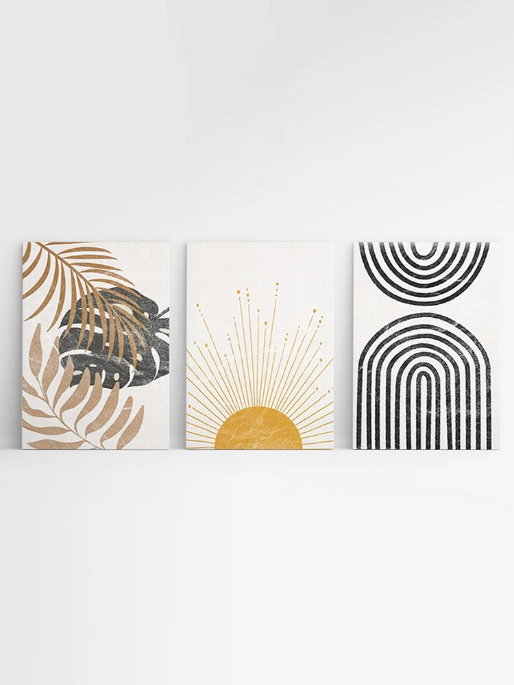 

3 шт., геометрические принты восхода и черного цвета