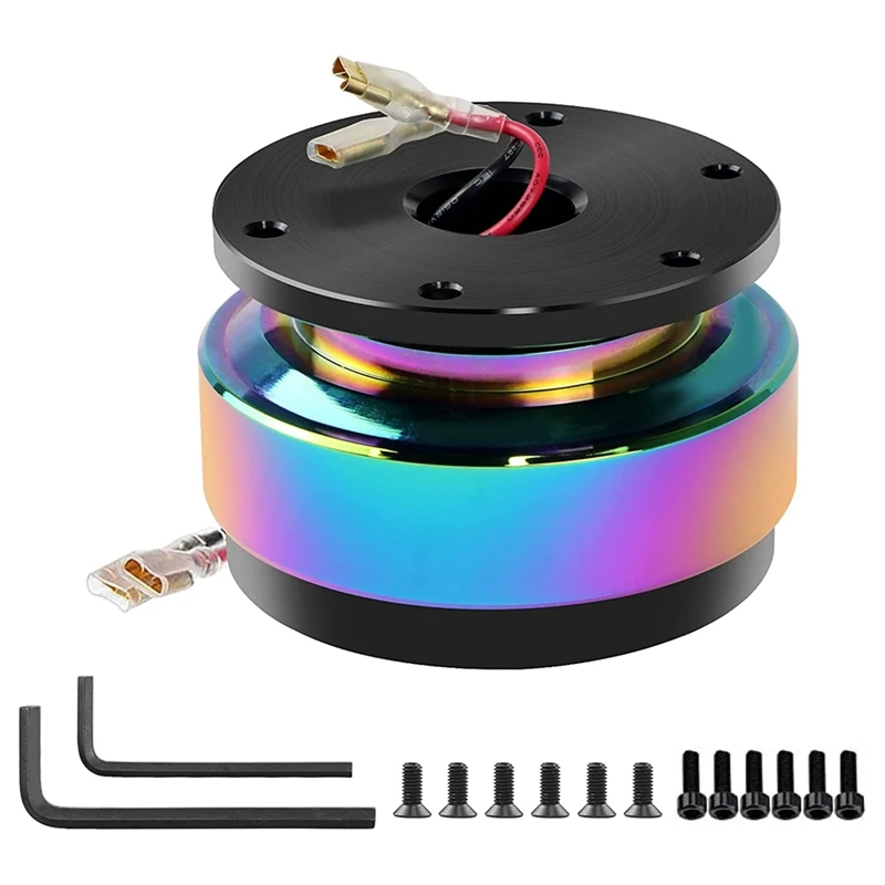 

Steering Wheel Hub Adapter Quick Release - Universal 6 Hole Steering Wheel Quick Release Adapter Snap Off Kit, Colorful