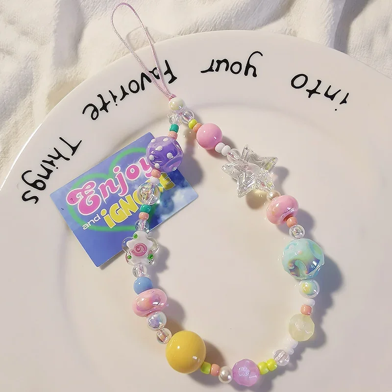 Женский короткий браслет-граффити на ремешке со звездами