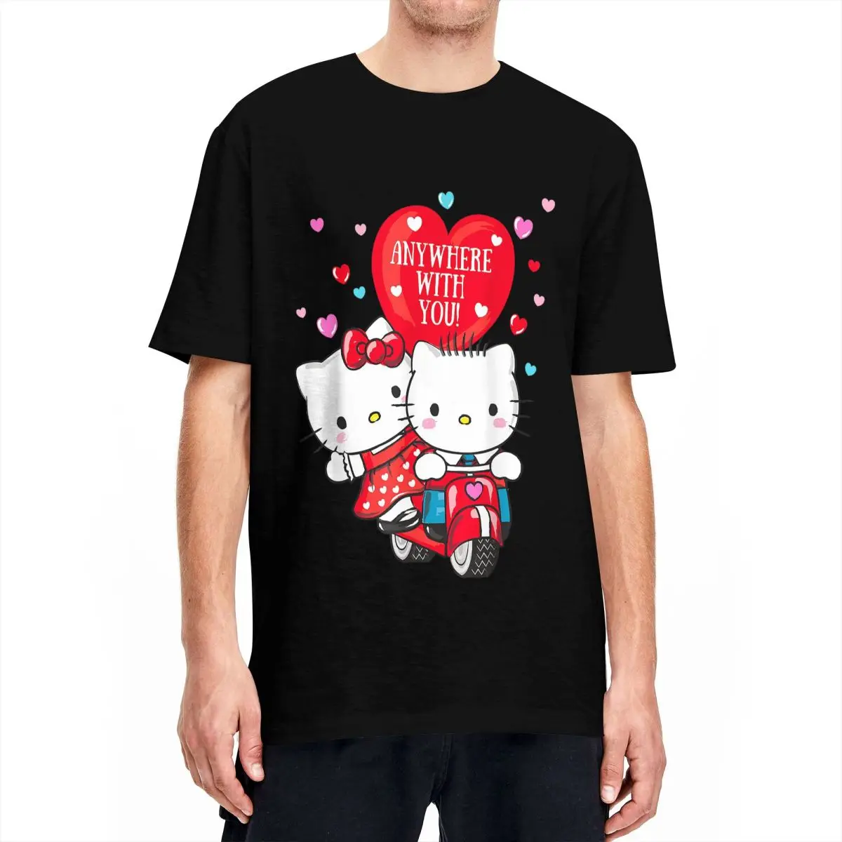 Футболка с коротким рукавом и круглым вырезом для мужчин женщин 100% хлопок