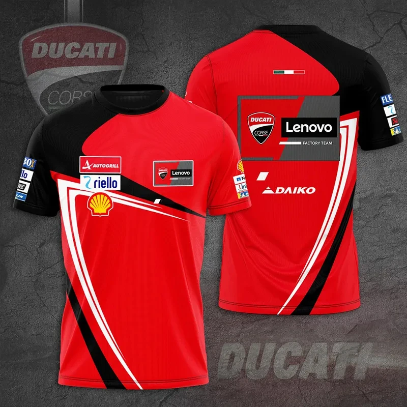 

2023 Summer Ducati Corse Lenovo Team Men's T-shirt New Fashion Motorsports T-shirt For Men Sportswear Women's Short-sleeved