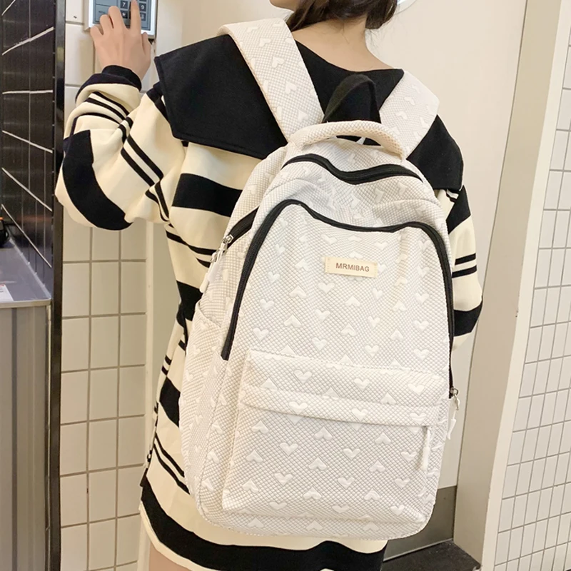 

Повседневный Рюкзак Love Design для женщин, однотонные водонепроницаемые школьные ранцы для девочек-подростков, милый женский рюкзак для колледжа