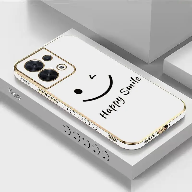 

Keep Smiling Luxury Plating Phone Case For OPPO Reno 8 8T 8 Pro 7 7 Lite 7Z 6 6Z 6 ProPlus 5 Lite 5F 4 Lite 4F 3 Pro 2Z Cover