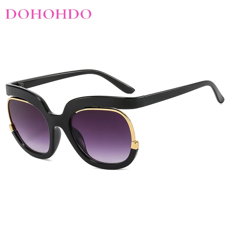 Модные индивидуальные круглые солнцезащитные очки большого размера для женщин и