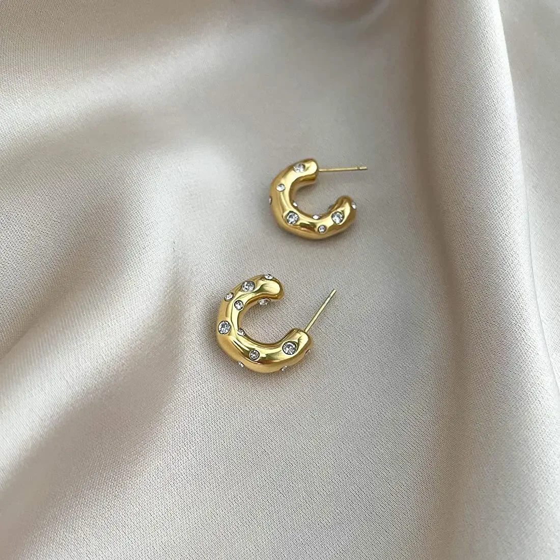 Элегантные легкие роскошные серьги из титановой стали в светском стиле с