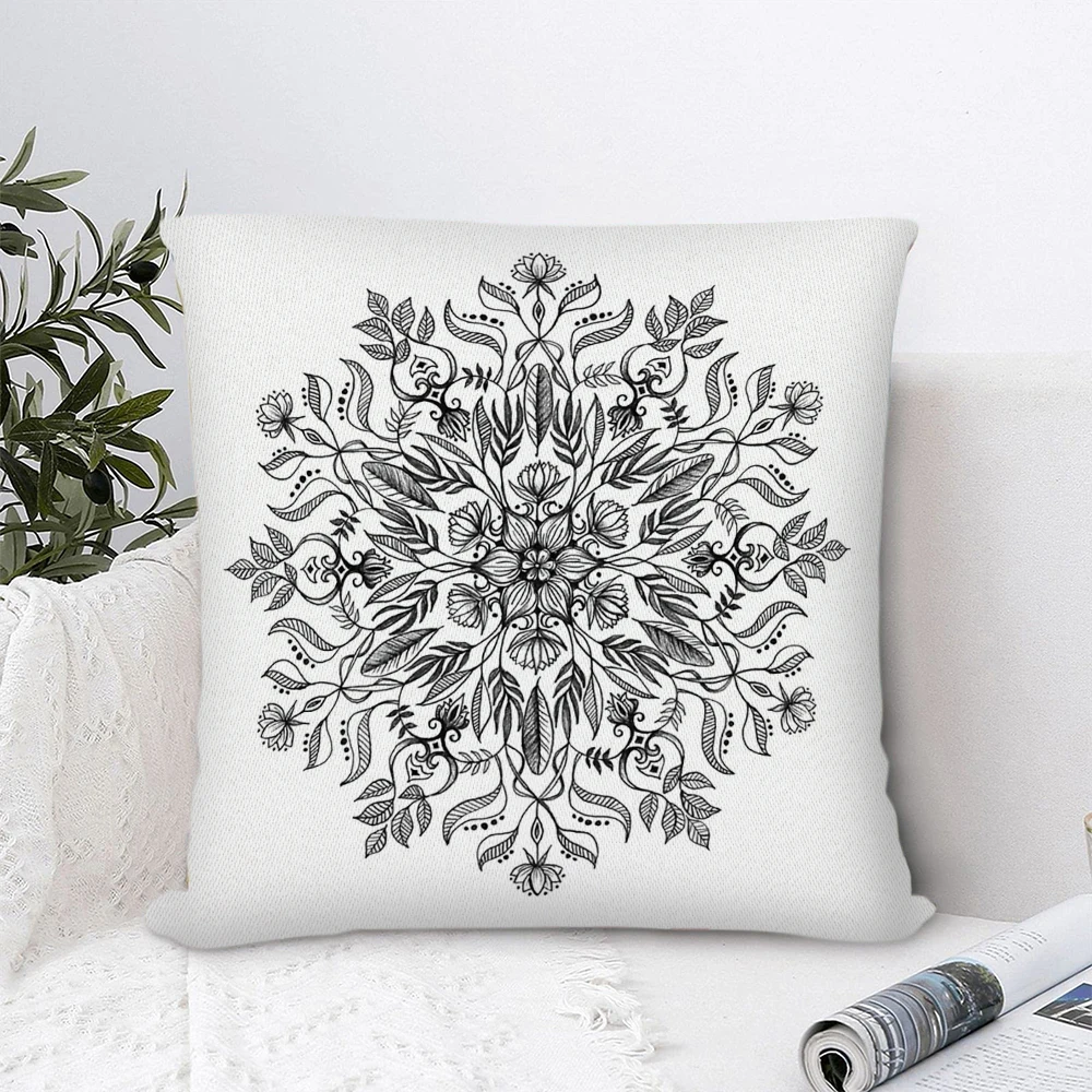 

Monochrome Mandala Pillow Cover Decorative Pillows for Sofa Bedroom Pillow Cases Home Decor Cushion Covers 45*45cm