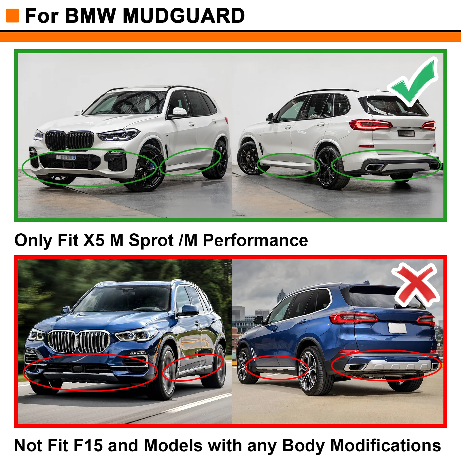 Для BMW X5 M Sport G05 2019-2024 брызговики 30i 40i 50i xDrive M50i автоматические колеса крылья