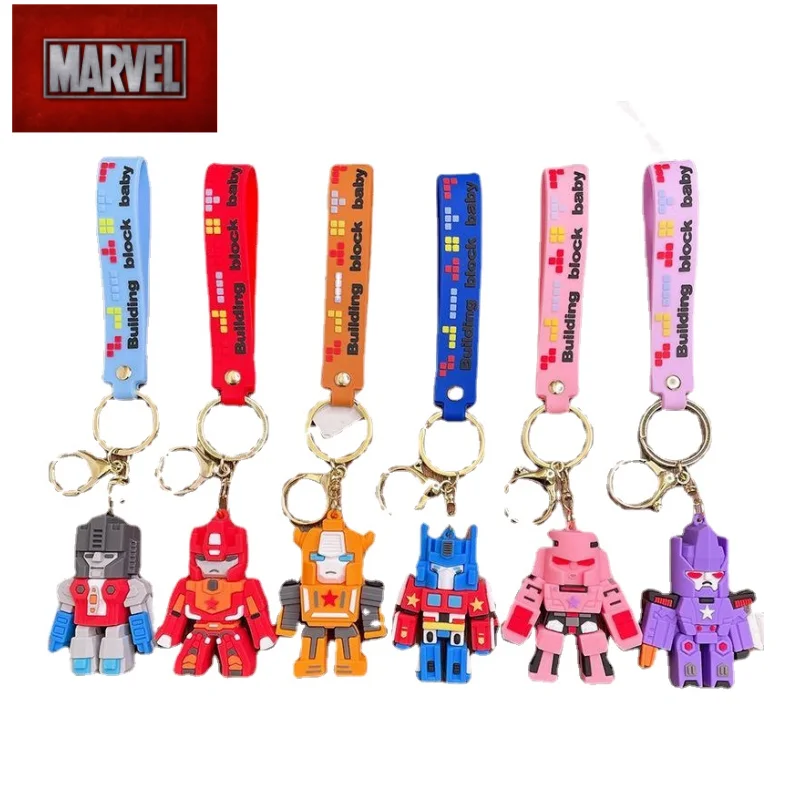 

Marvel Transformers Optimus Prime Bumblebee Children's Toy Key Chain Doll Creative Doll Cute Car Key Pendant School Bag Ornament