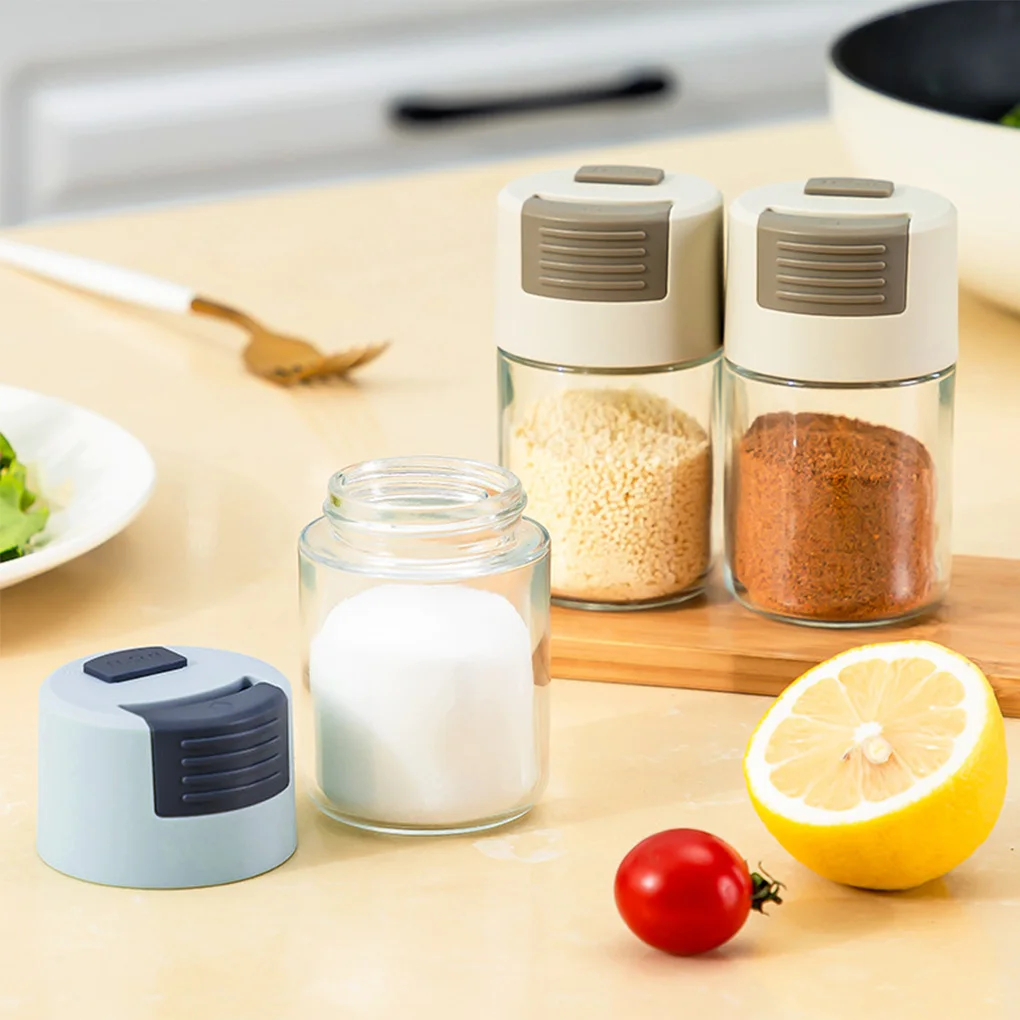 

Push-Type Salt Shaker Spice Jars With Lid Sealed Moisture-Proof Condiment Jar Glass Bottle Kitchen Accessories Cooking Tools