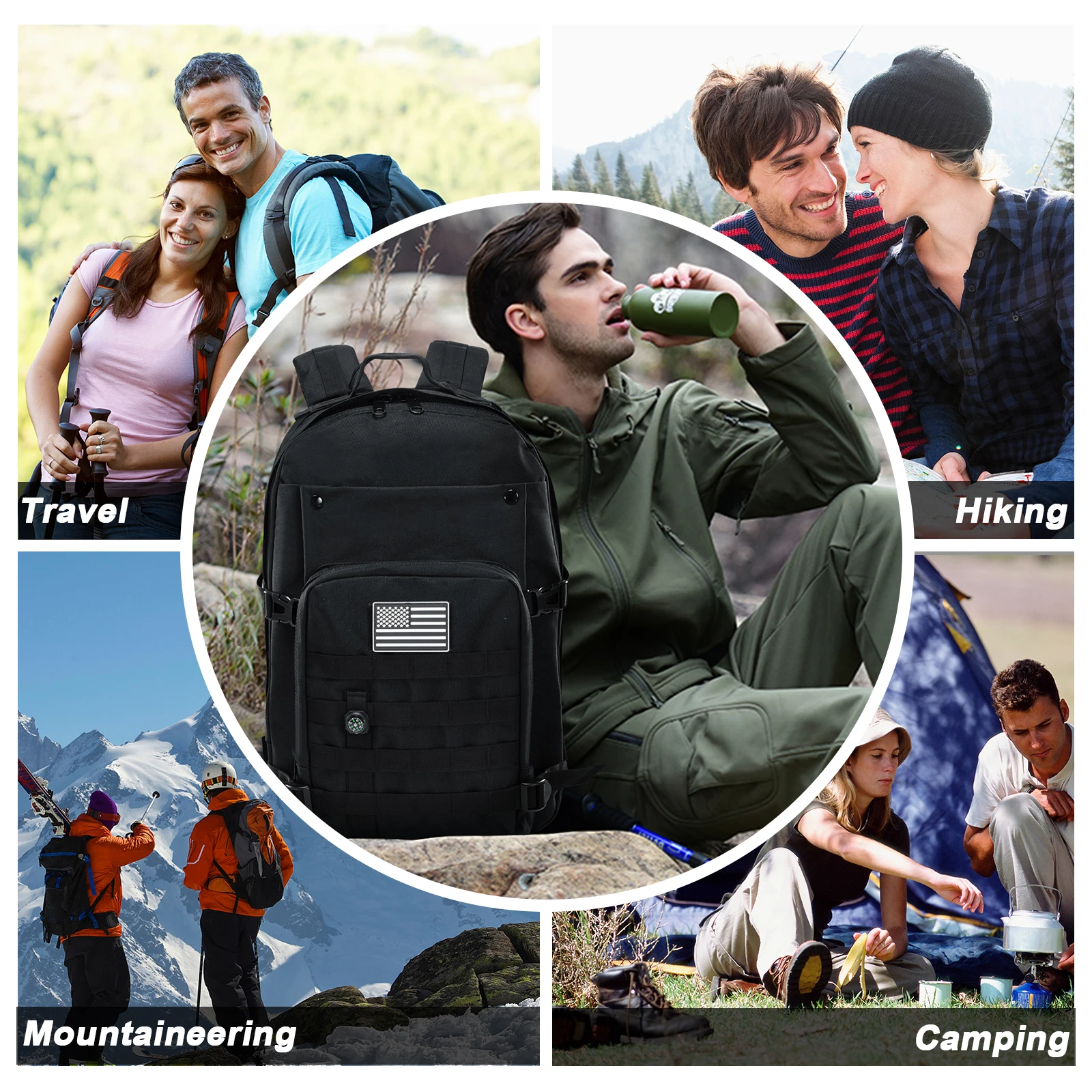 Waterproof mountaineering climbing Backpacks Bag Men Travel Camping Tactical Hiking Trekking Backpacks