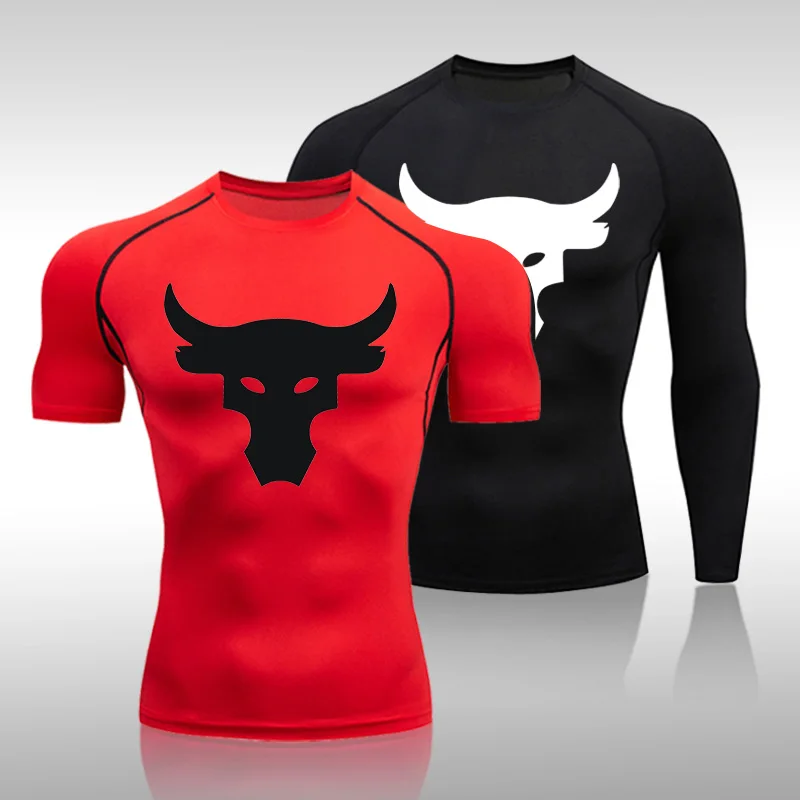 

Men Compression Running Tshirt Fitness Tight Leggings Sport Tshirt Training Jogging Breathable Gym Sportswear Quick Dry Rashgard