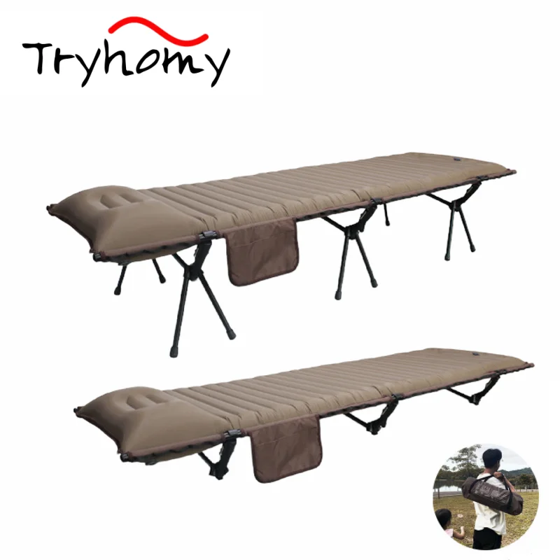 

Надувная кровать для кемпинга, туристический портативный складной матрас для сна, кровать для отдыха на открытом воздухе, обеденный переры...