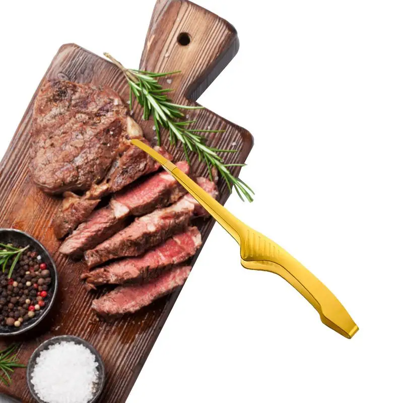 

Stainless Steel Toaster Tongs 26cm/10inch Non-Slip Metal Food Tongs Reusable Baking BBQ Buffet Steak Clip Kitchen Tongs For