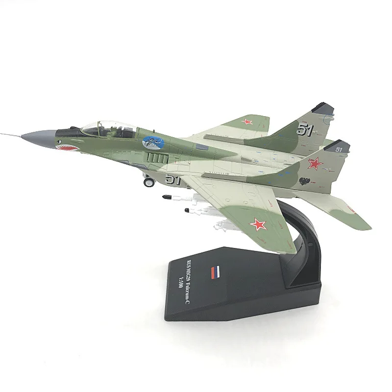 

TOY GODS 1/100 Scale Russian Mikoyan MiG-29 "Fulcrum" Air Superiority Fighter Diecast Metal Military Plane Model Toy For Gift