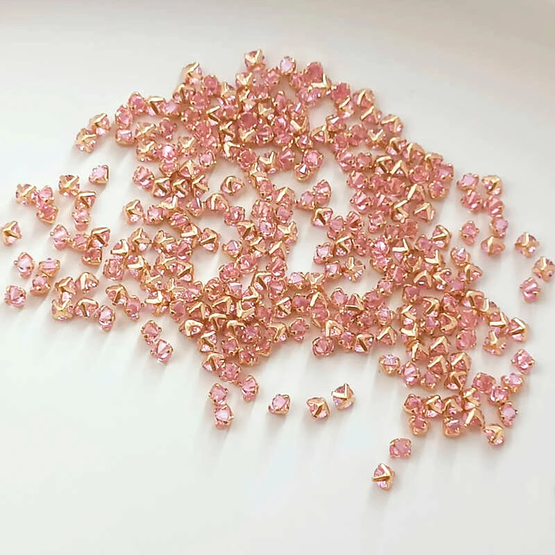 10 шт. 14-каратное медное золото одинарный коготь мини-цвет цирконий бриллиант 3 мм