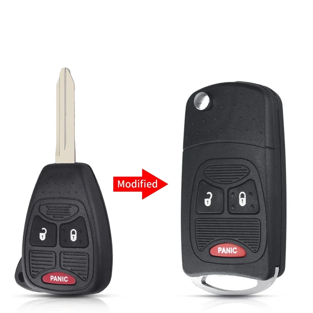 

KEYYOU для Chrysler для Jeep для Dodge Ram 1500 Калибр Nitro Ram 2500 Ram 3500 Fob 3 кнопки модифицированный флип-корпус автомобильного ключа дистанционного управления