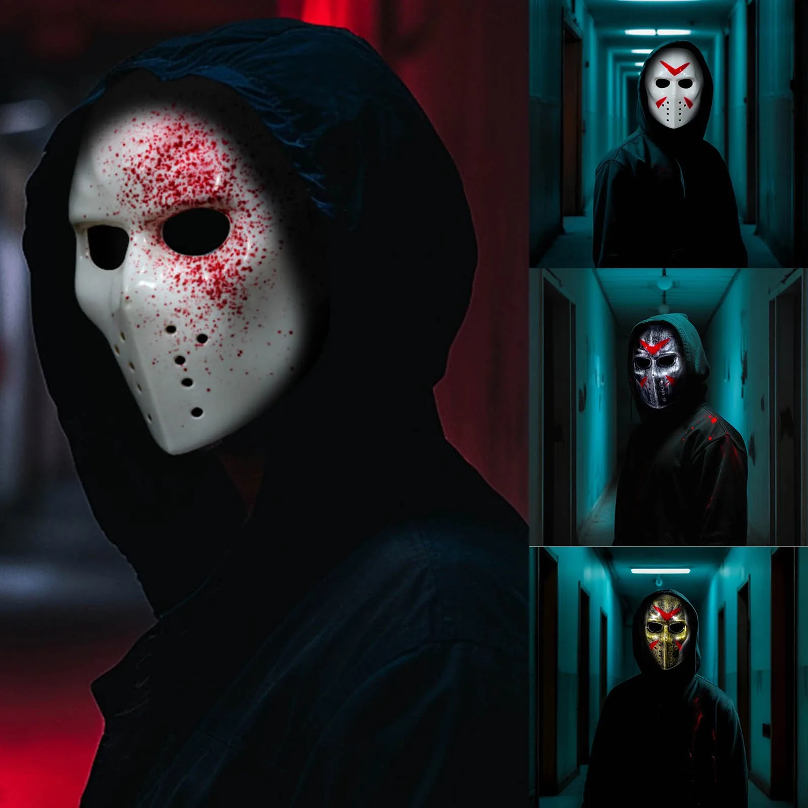 Страшная маска с героями фильма Хоккей