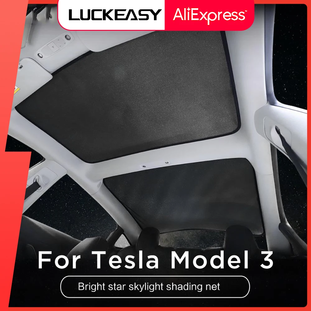 For Tesla Model 3 Glass Sunroof Sun Shade Net Car Sunroof Blinds Sunshade Starry Sky Style Interior Model3 2022 Sunshade Roof